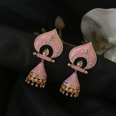 Meenakari Jhumki Earrings Zayn Luxury Jewellery